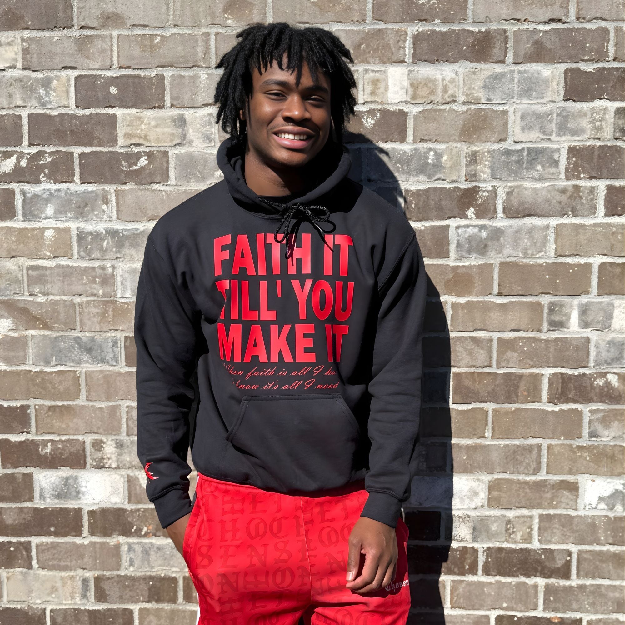 Black/Red "Faith It" Hoodie
