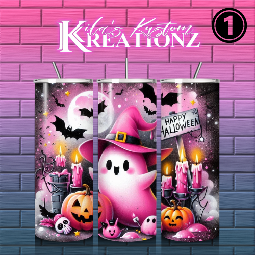 Halloween Tumbler (Pink designs) 20 oz.
