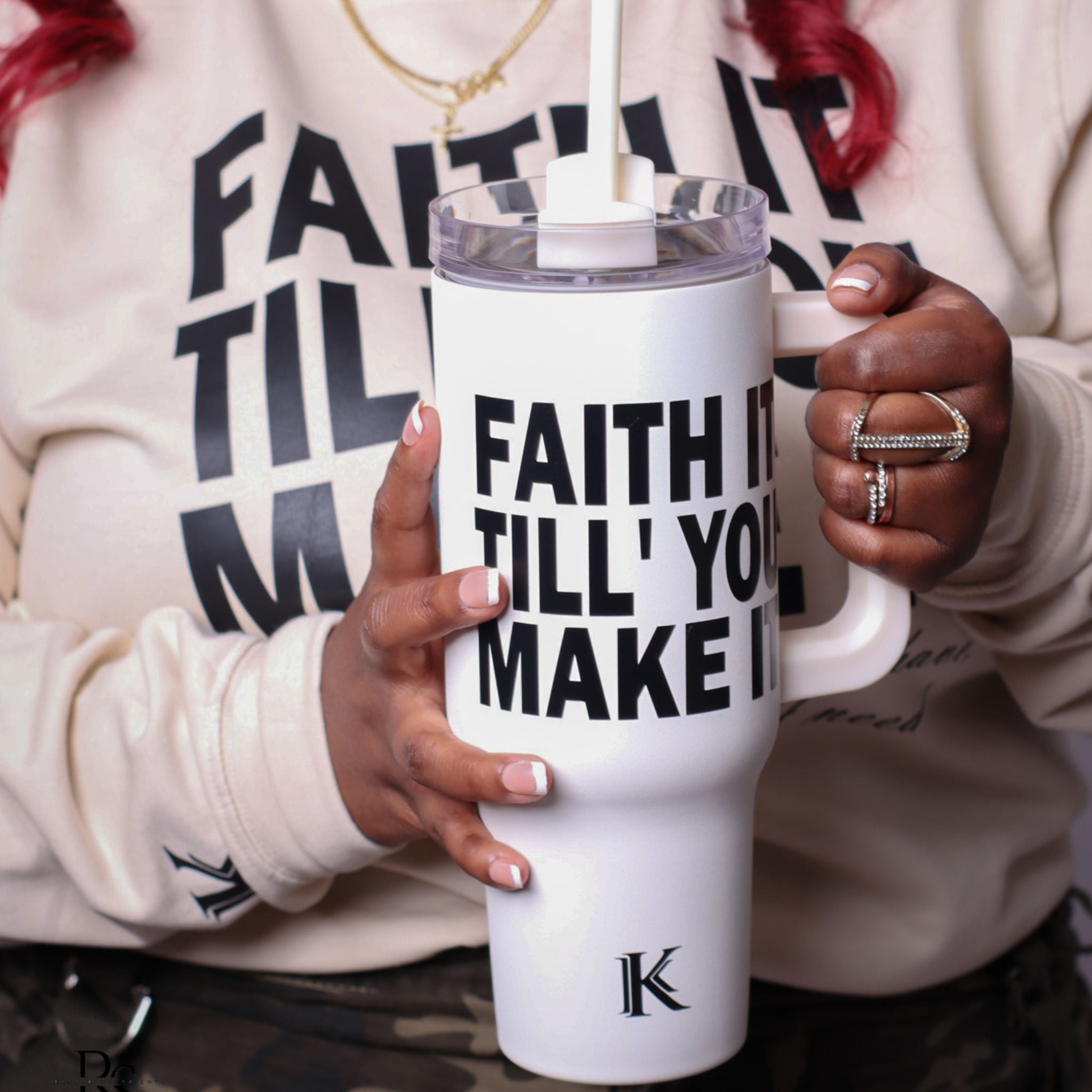 Sand “Faith It” 40oz Tumbler