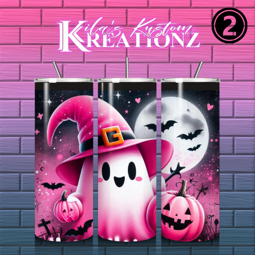 Halloween Tumbler (Pink designs) 20 oz.