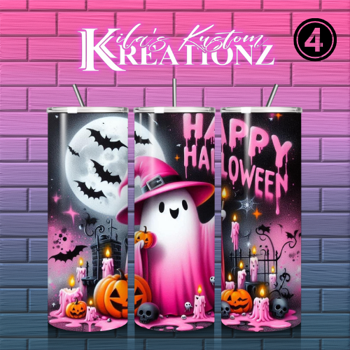 Halloween Tumbler (Pink designs) 20 oz.