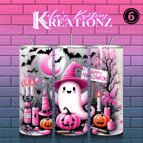 Halloween Tumbler (Pink designs) 20 oz.