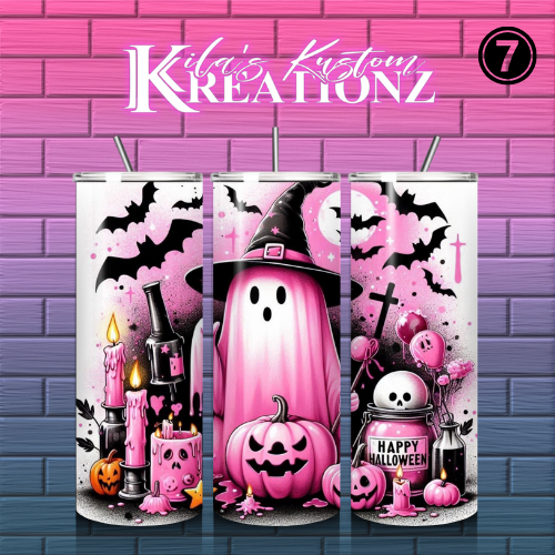 Halloween Tumbler (Pink designs) 20 oz.