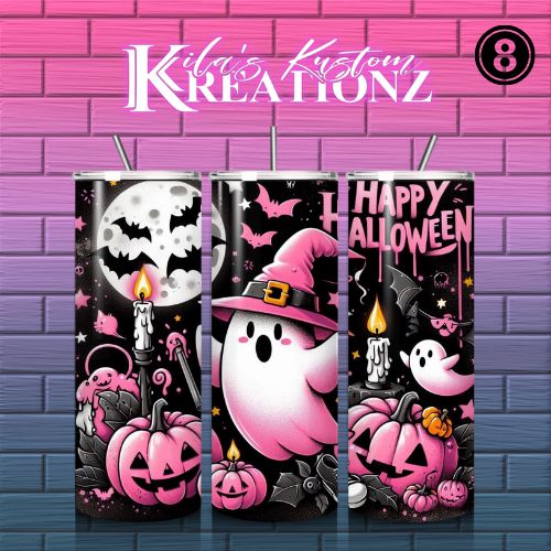 Halloween Tumbler (Pink designs) 20 oz.