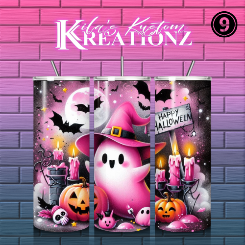 Halloween Tumbler (Pink designs) 20 oz.