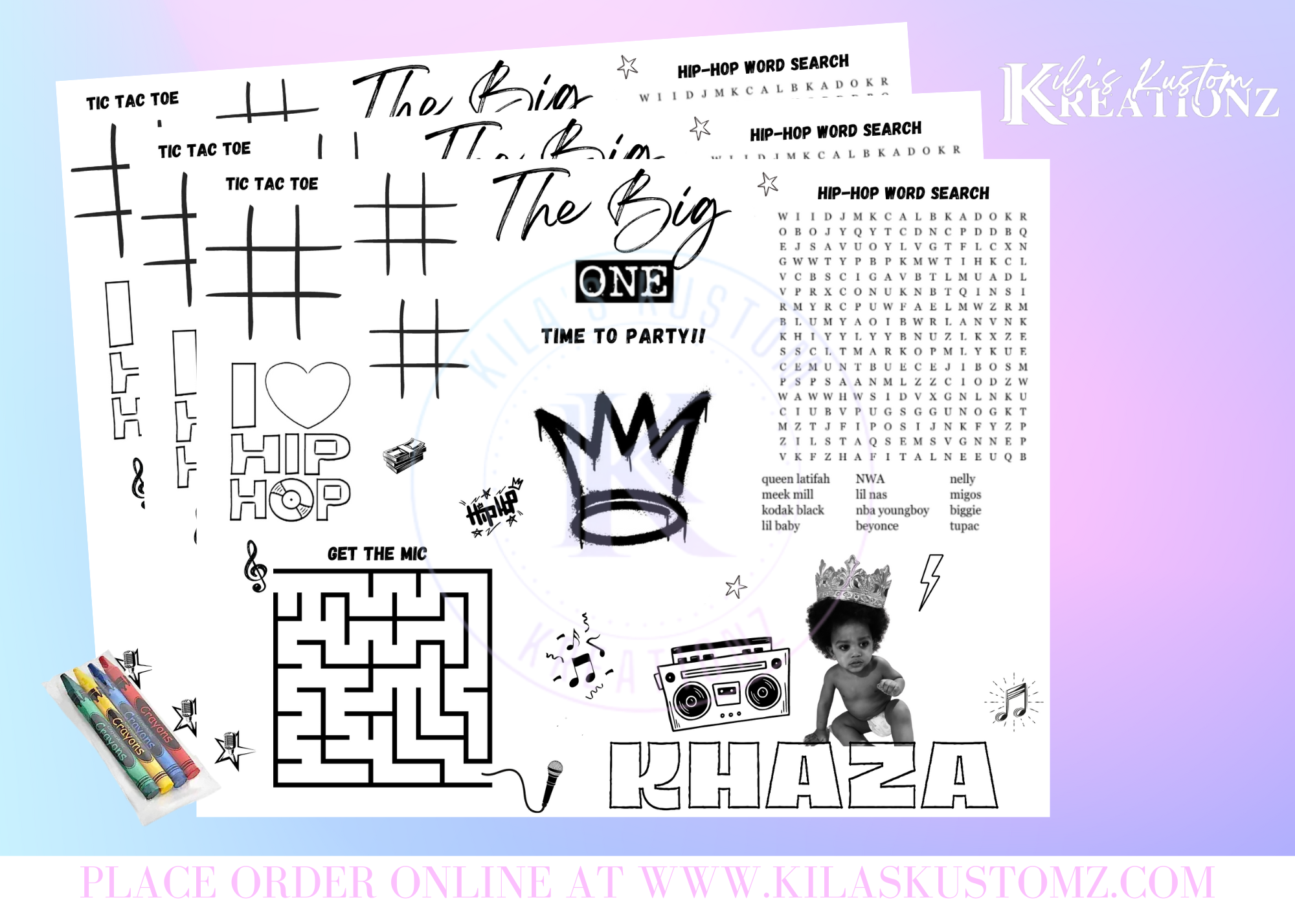 Kids Custom Activity Sheets