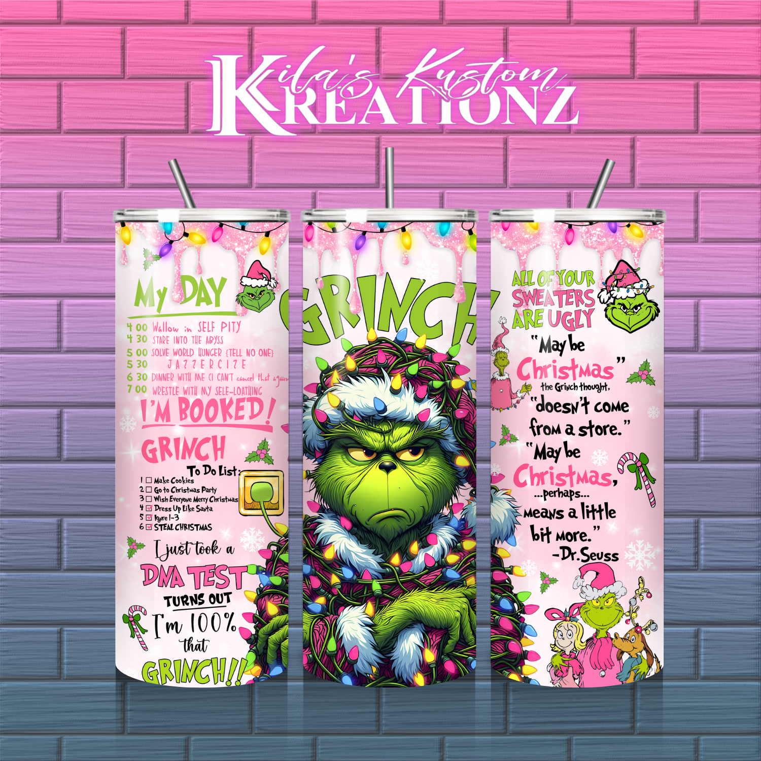 Grinch (Pink & Green) 20 oz. tumbler