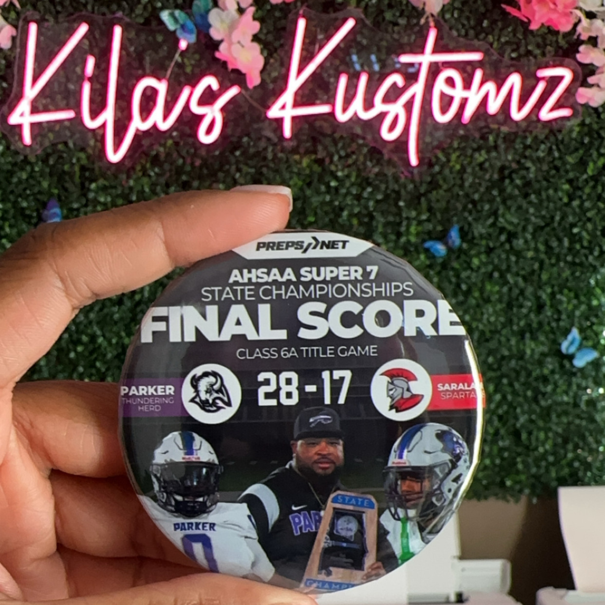 A.H. Parker 6A State Championship Button Pin