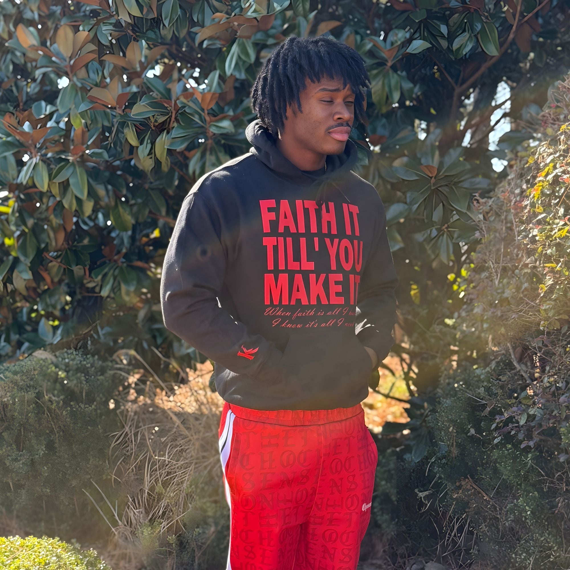 Black/Red "Faith It" Hoodie