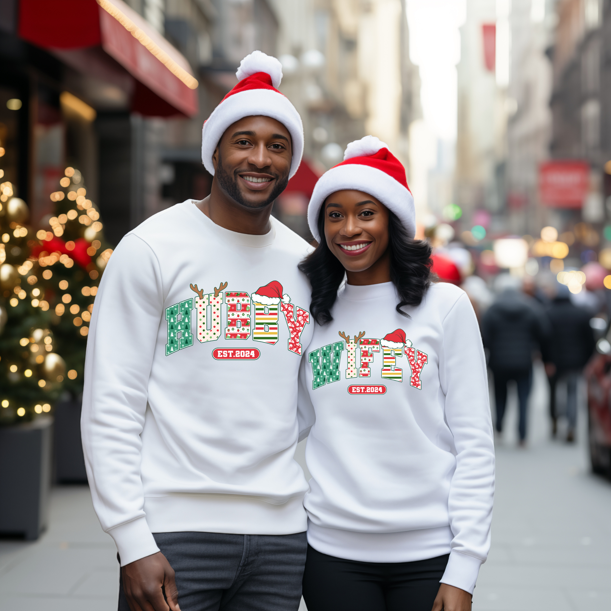 Hubby & Wifey Christmas Sweatshirts (SET)