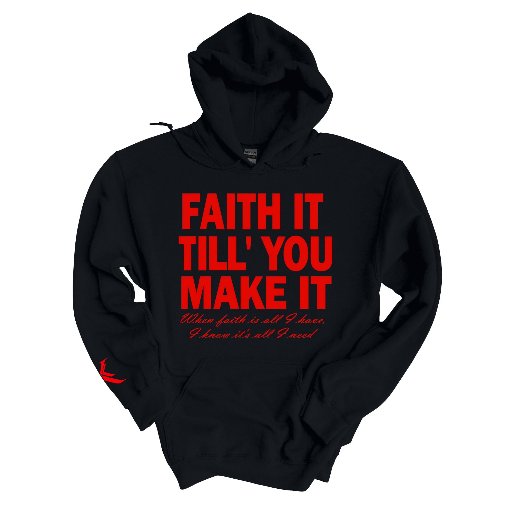 Black/Red "Faith It" Hoodie