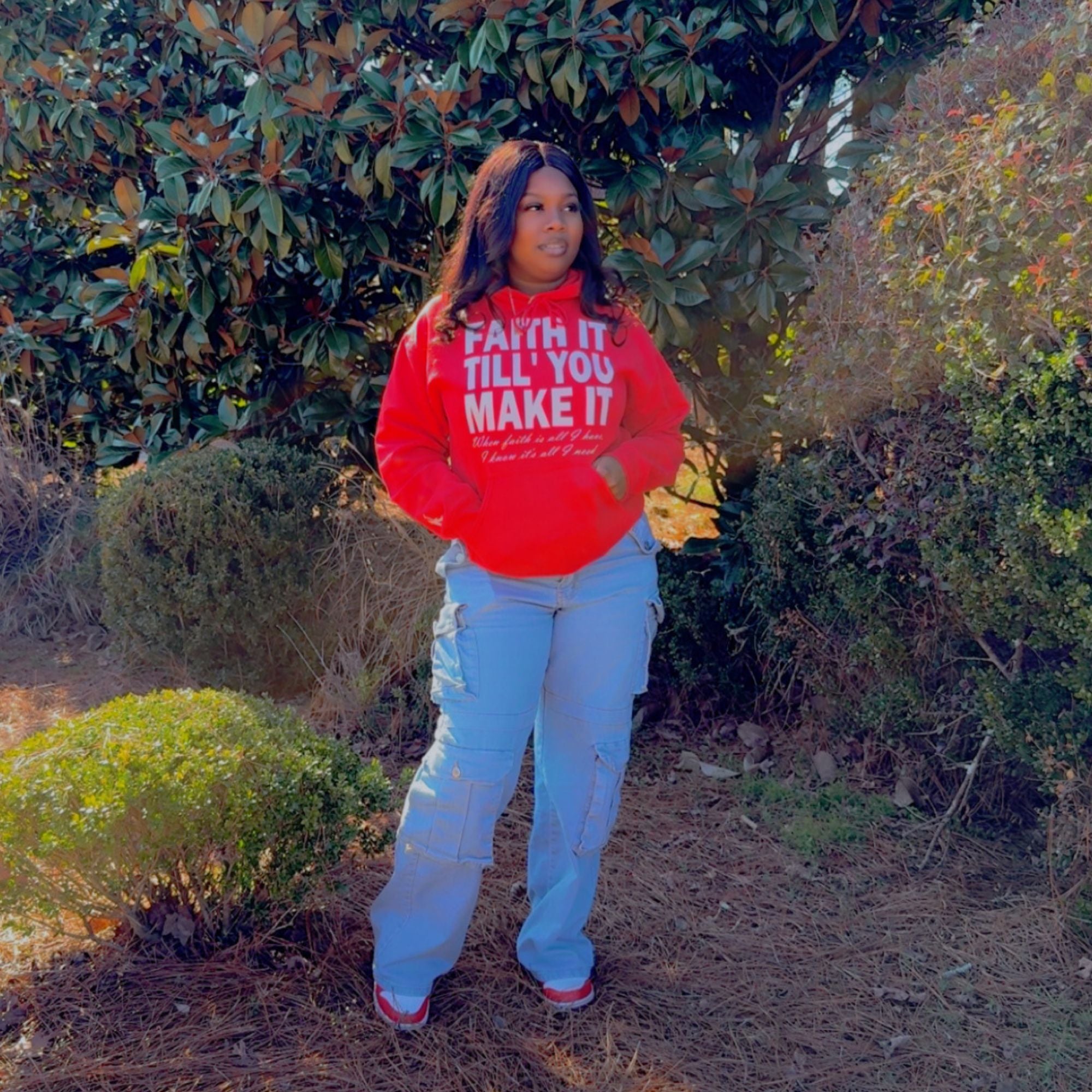 Red/White "Faith It" Hoodie