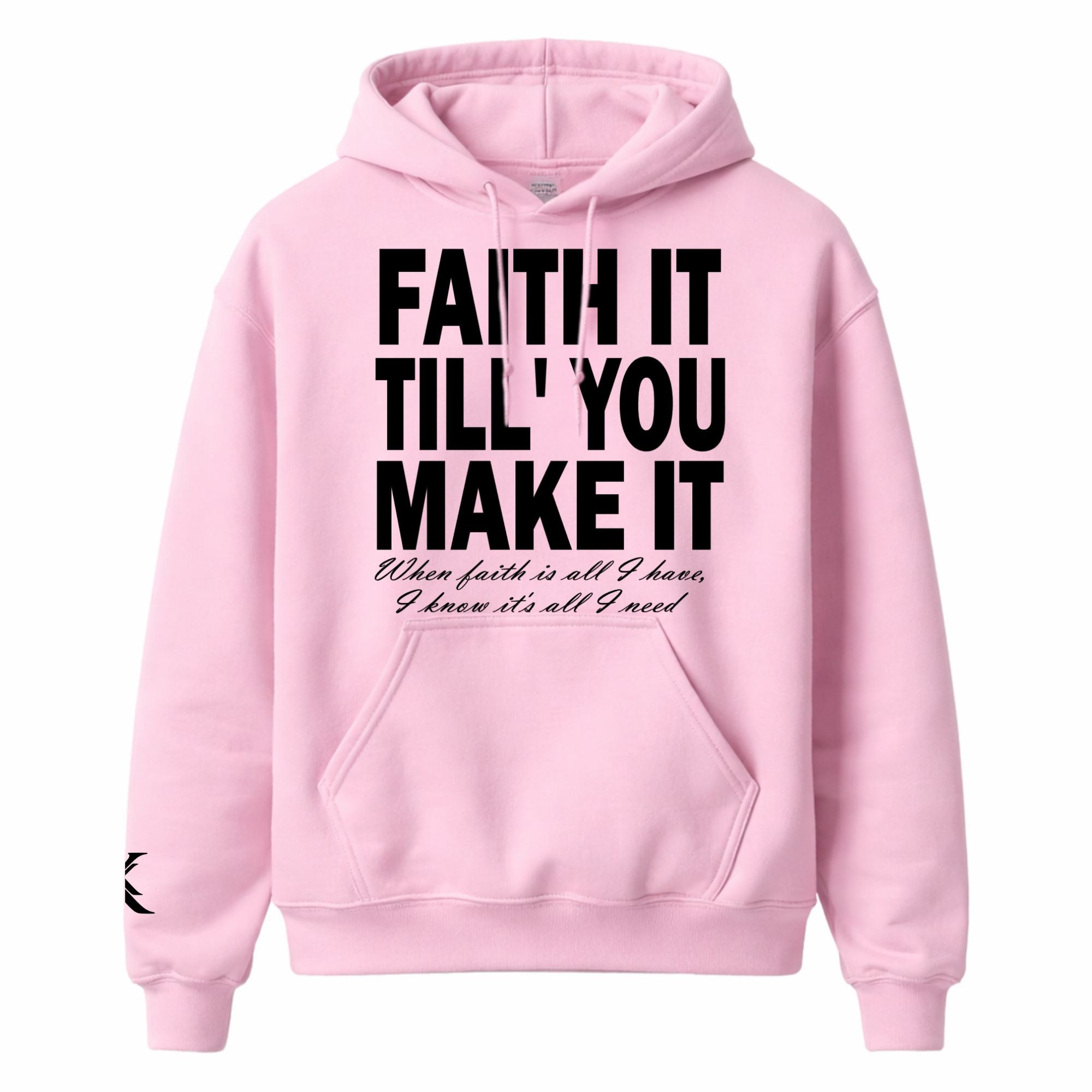 Pink/Black V-day "Faith It" Hoodie